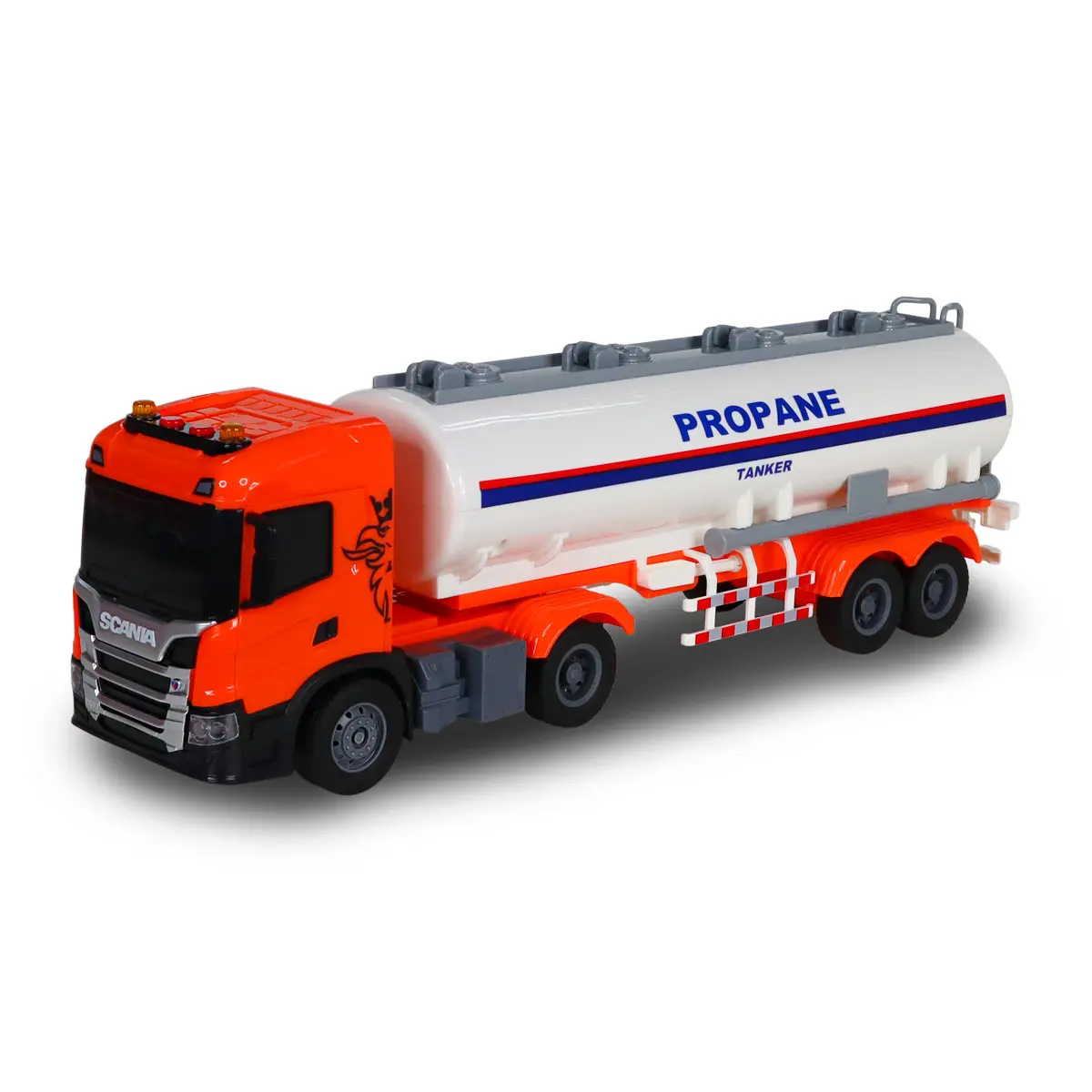 model-avtomobilya-large-truck-scania-cisterna-box Модель автомобіля Scania цистерна – вигляд спереду