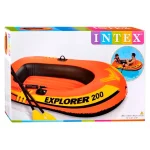 Човен надувний Intex 58331 «Explorer 200 Set» (41*94*185 см, гребний, півторамісний, двокамерний, весла ↔120 см, надувне дно, до 95 кг)