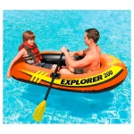 Човен надувний Intex 58331 «Explorer 200 Set» (41*94*185 см, гребний, півторамісний, двокамерний, весла ↔120 см, надувне дно, до 95 кг) - Зображення 8