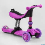 Самокат-велобіг 3в1 триколісний BS-26566 (4) Best Scooter, 3 колеса PU зі світлом, сидіння, амортизатори, батьківська ручка - Зображення 2