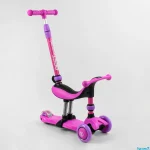 Самокат-велобіг 3в1 триколісний BS-26566 (4) Best Scooter, 3 колеса PU зі світлом, сидіння, амортизатори, батьківська ручка - Зображення 7