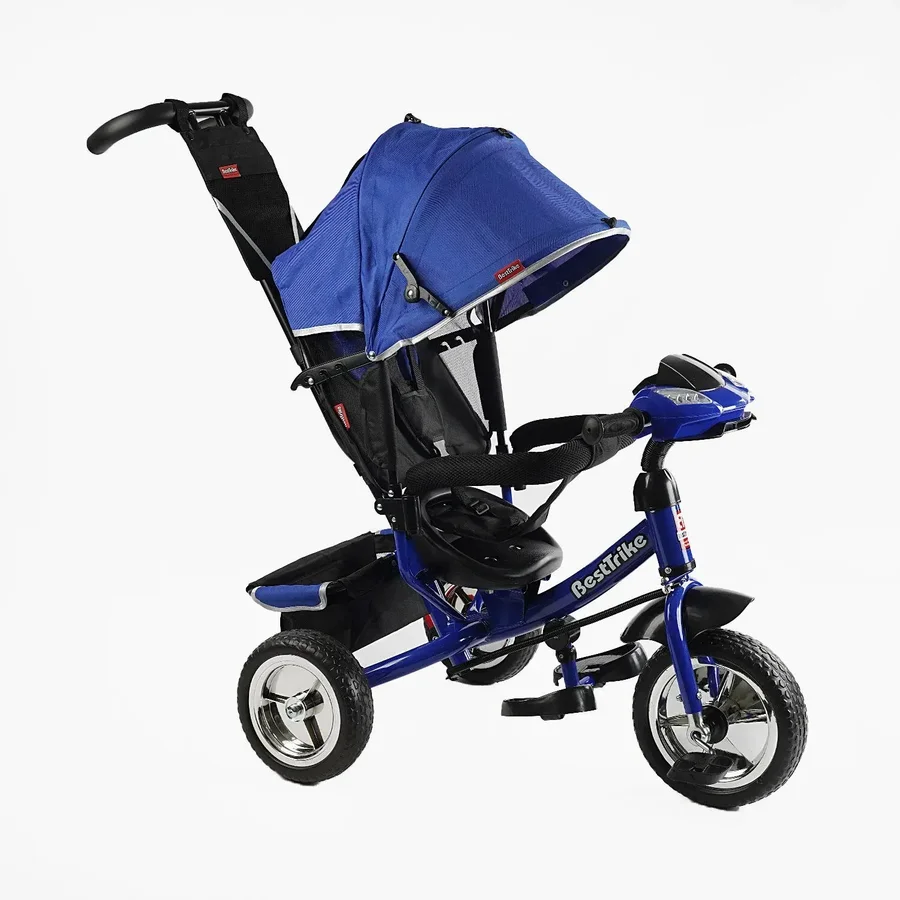 8 Триколісний велосипед Best Trike 6588 з батьківською ручкою Триколісний велосипед з батьківською ручкою Best Trike 6588/ 68-640 (колеса піна, фара, музика, USB, Bluetooth) - Зображення 1