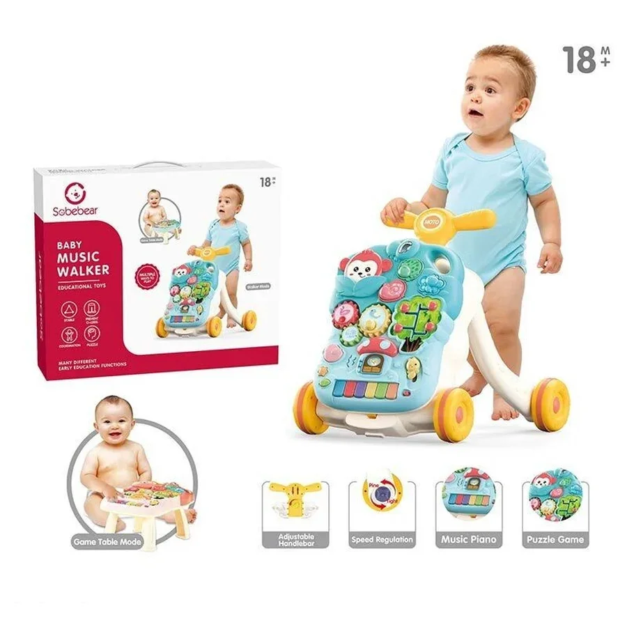 67 - Каталка YL 623 Штрих=50142 пісні англійською, звуки, мелодії, піаніно, пальчикові ігри, сортер, в коробці Каталка YL 623 Штрих=50142 (12) пісні англійською, звуки, мелодії, піаніно, пальчикові ігри, сортер, в коробці - Зображення 1