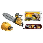 Іграшкова ланцюгова пилка "Power Tools" T 006 каска з ліхтарем звук підсвічування на батарейках - Зображення 3