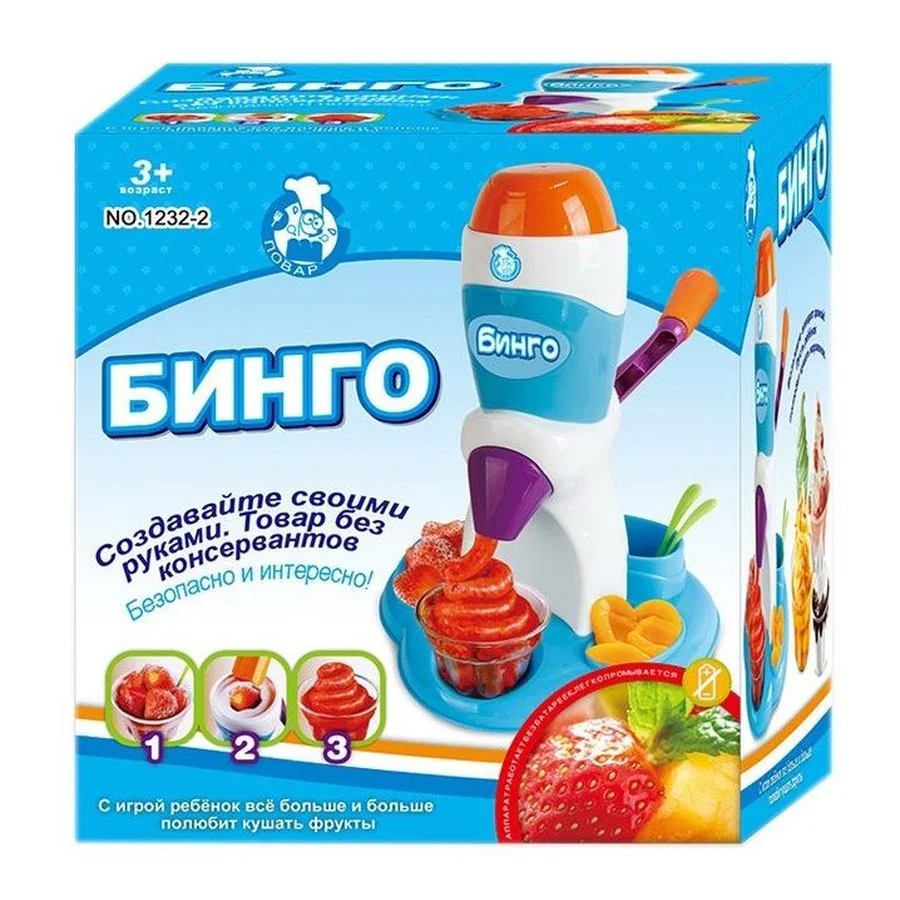 13 - Морожениця 1232-2 пакування рос мовою, стаканчики та ложки, в коробці Морожениця 1232-2 (12/2) пакування рос мовою, стаканчики та ложки, в коробці - Зображення 1